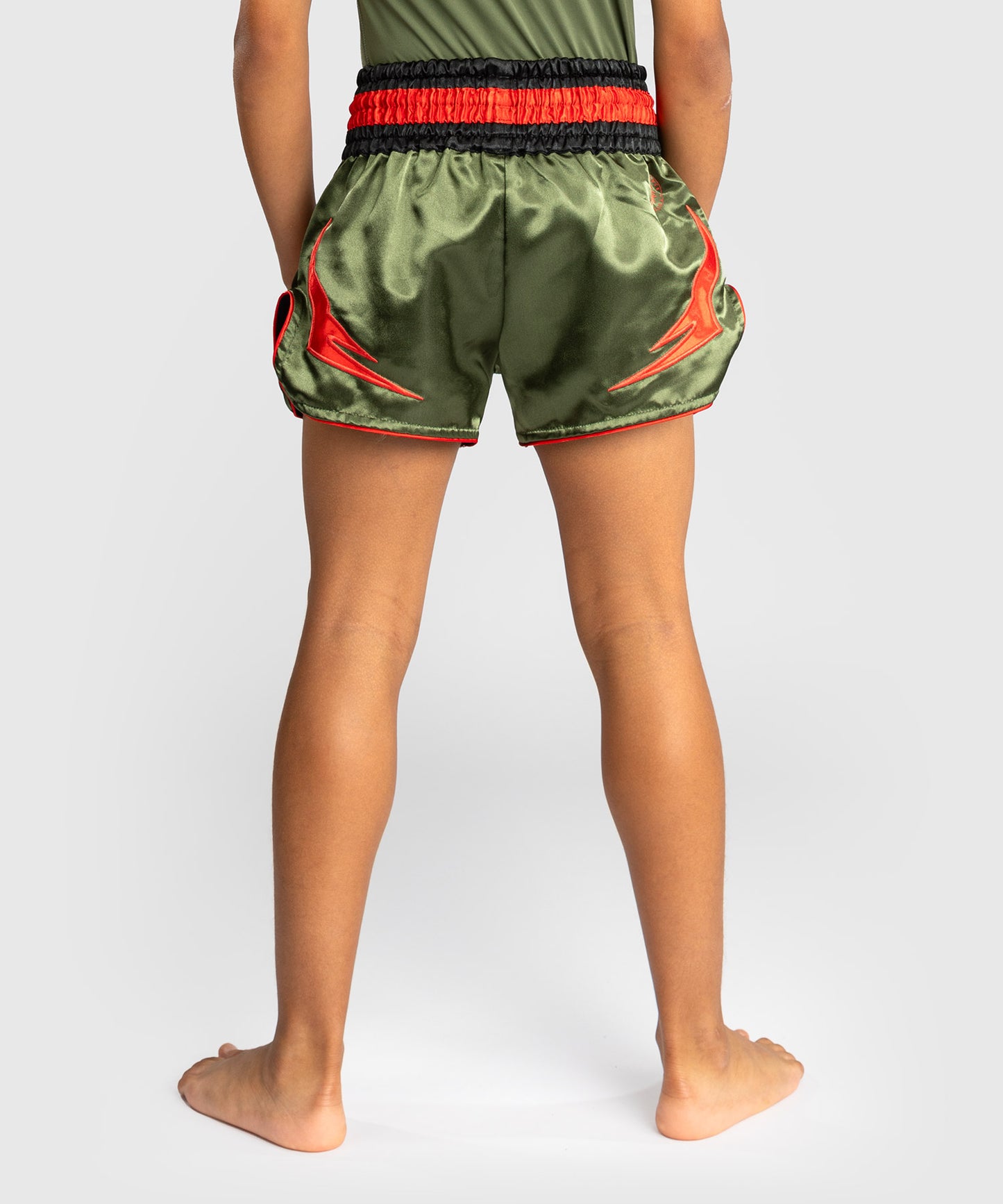 Venum Inferno Kinder Muay Thai Shorts - Armeegrün/Orange