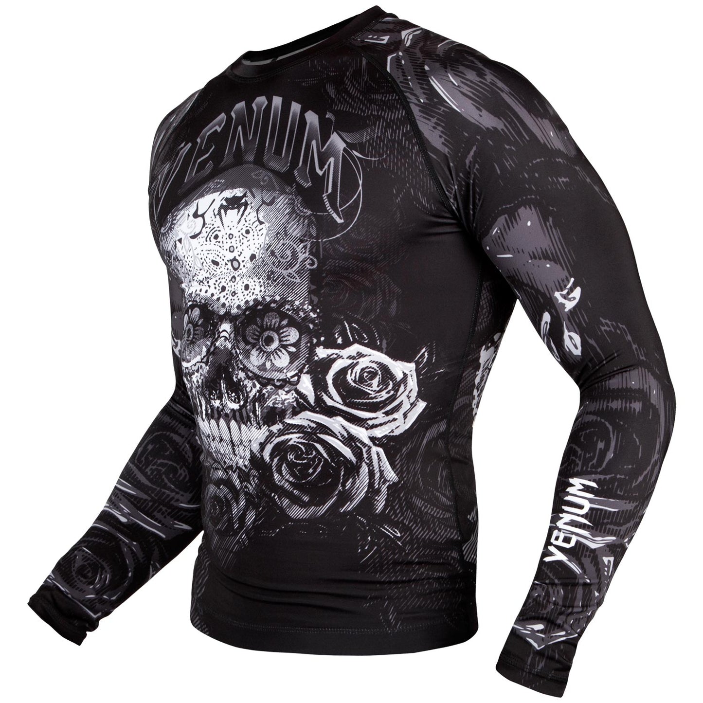 Venum Santa Muerte 3.0 Rashguard - Langarm - Schwarz/Weiß