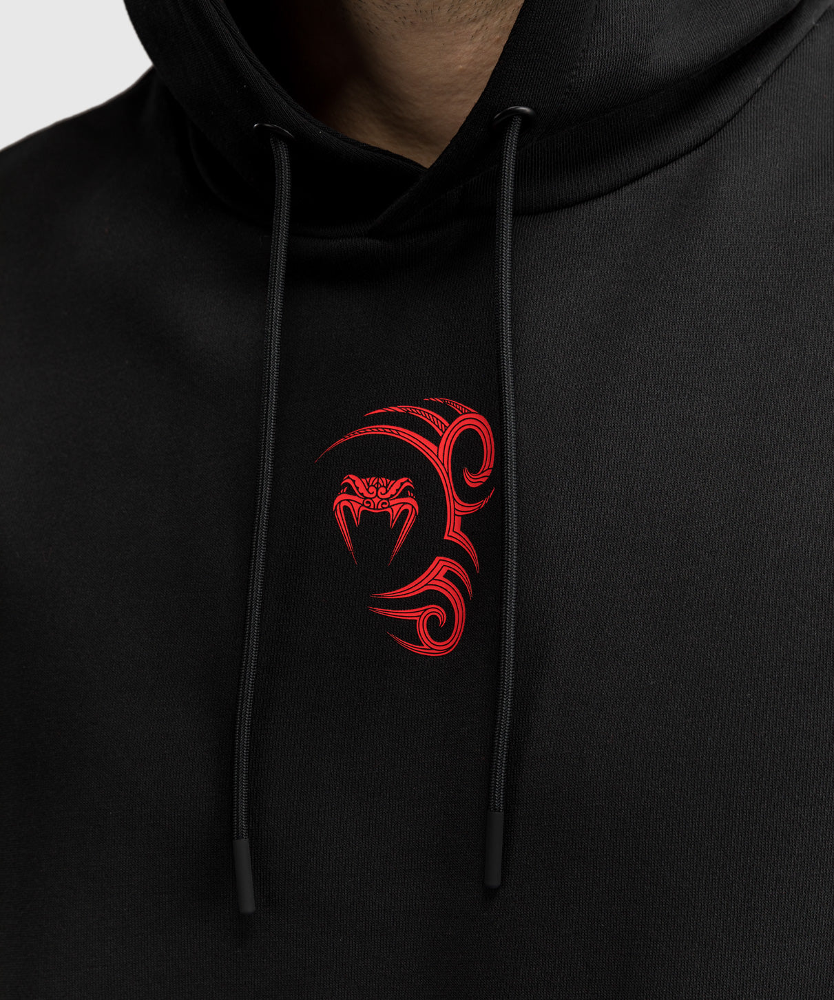 Sweat à capuche sans manches Venum x Mike Tyson Tiger - Noir Profond/Rouge Intense