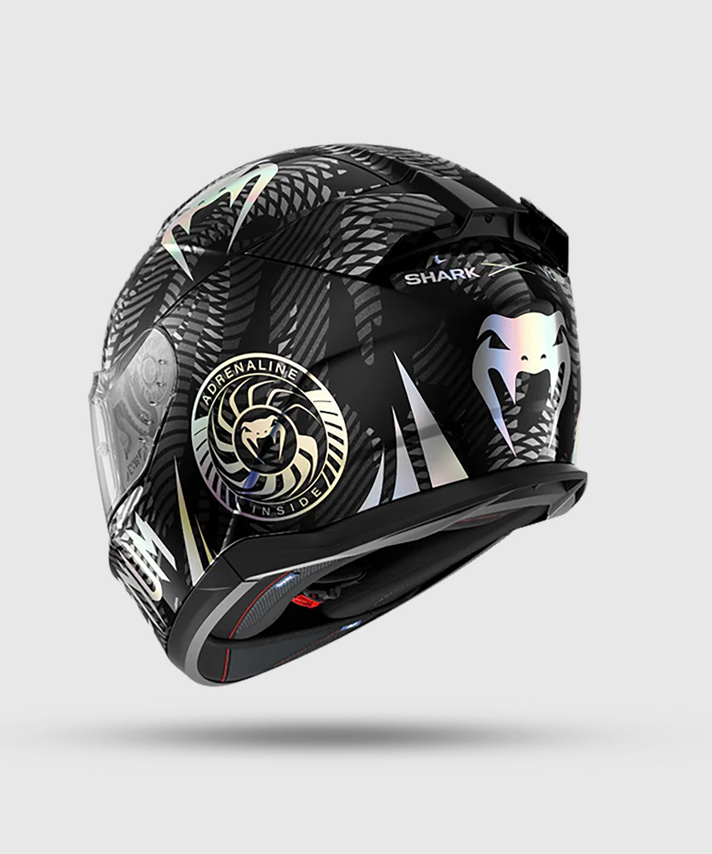 Casque de Moto Venum x Shark D-SKWAL 3 – Noir Chromé Anthracite