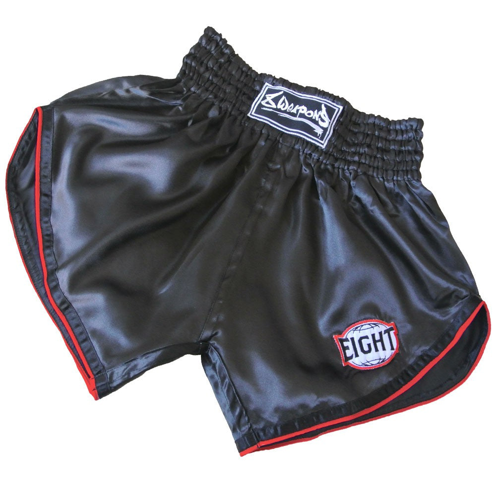 8 Weapons Retrofight Muay Thai Shorts - Schwarz/Rot