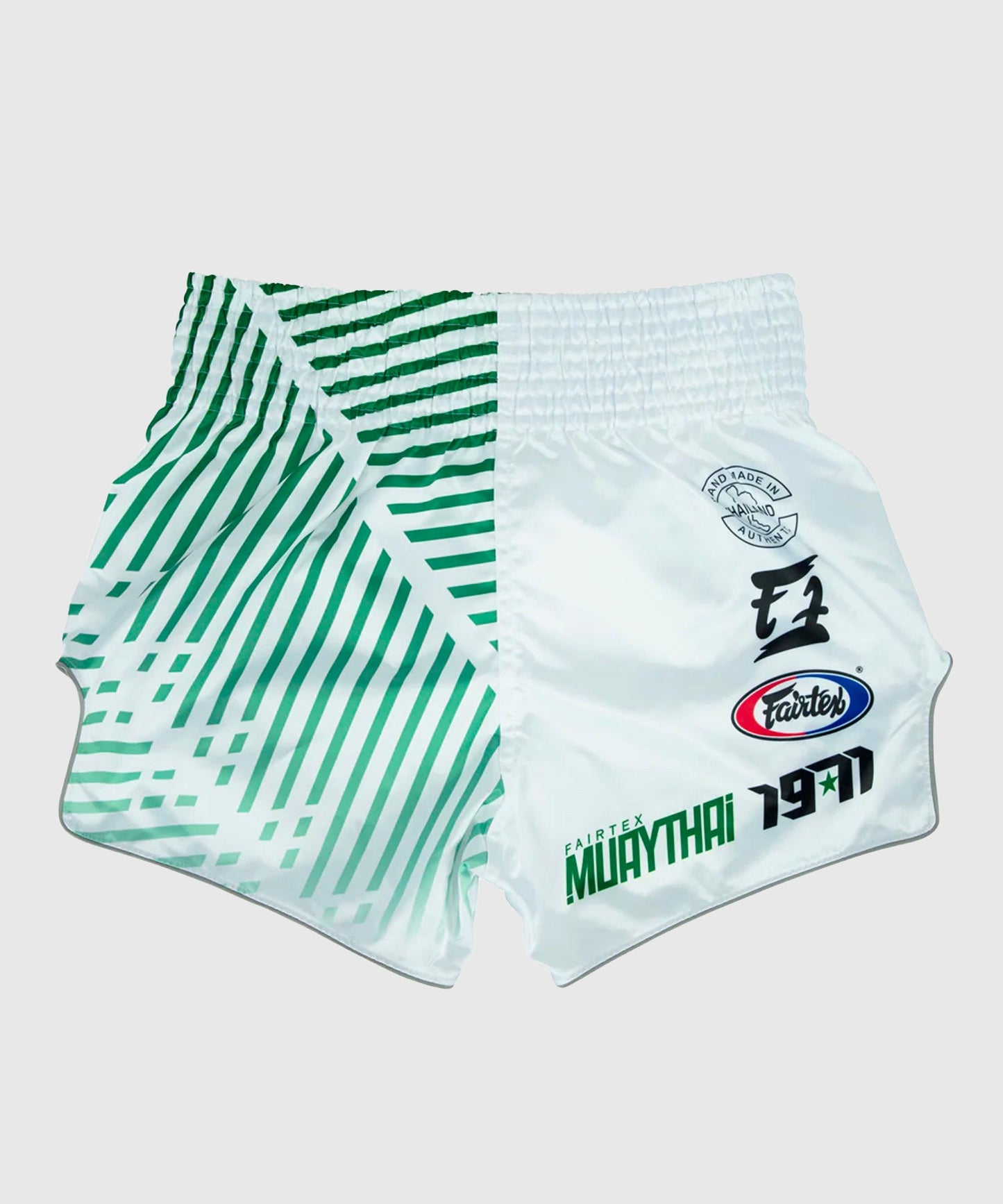 Short de Muay Thai Fairtex Racer - Blanc/Vert