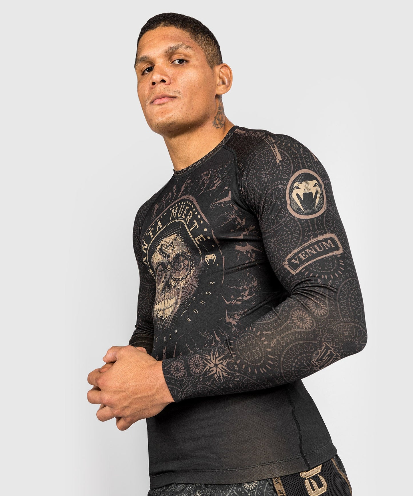 Rashguard Santa Muerte Dark Side Venum -  manches longues - Noir/Marron