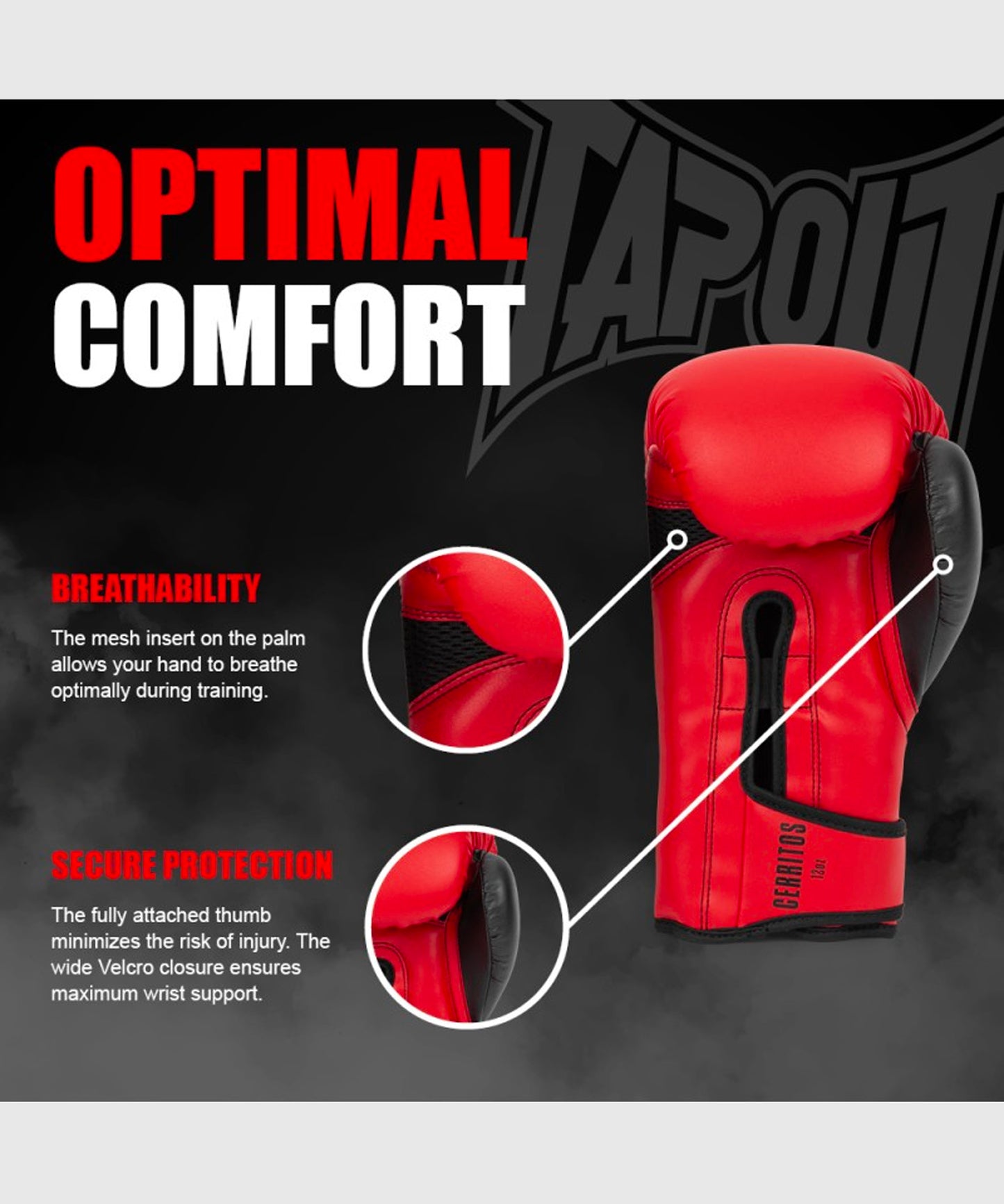 Tapout Cerritos Guantoni da Boxe - Rosso/Nero