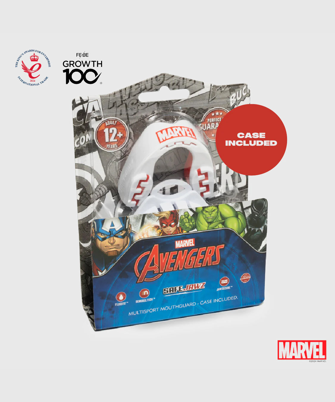 Safejawz Marvel Mouthguard - White/Red
