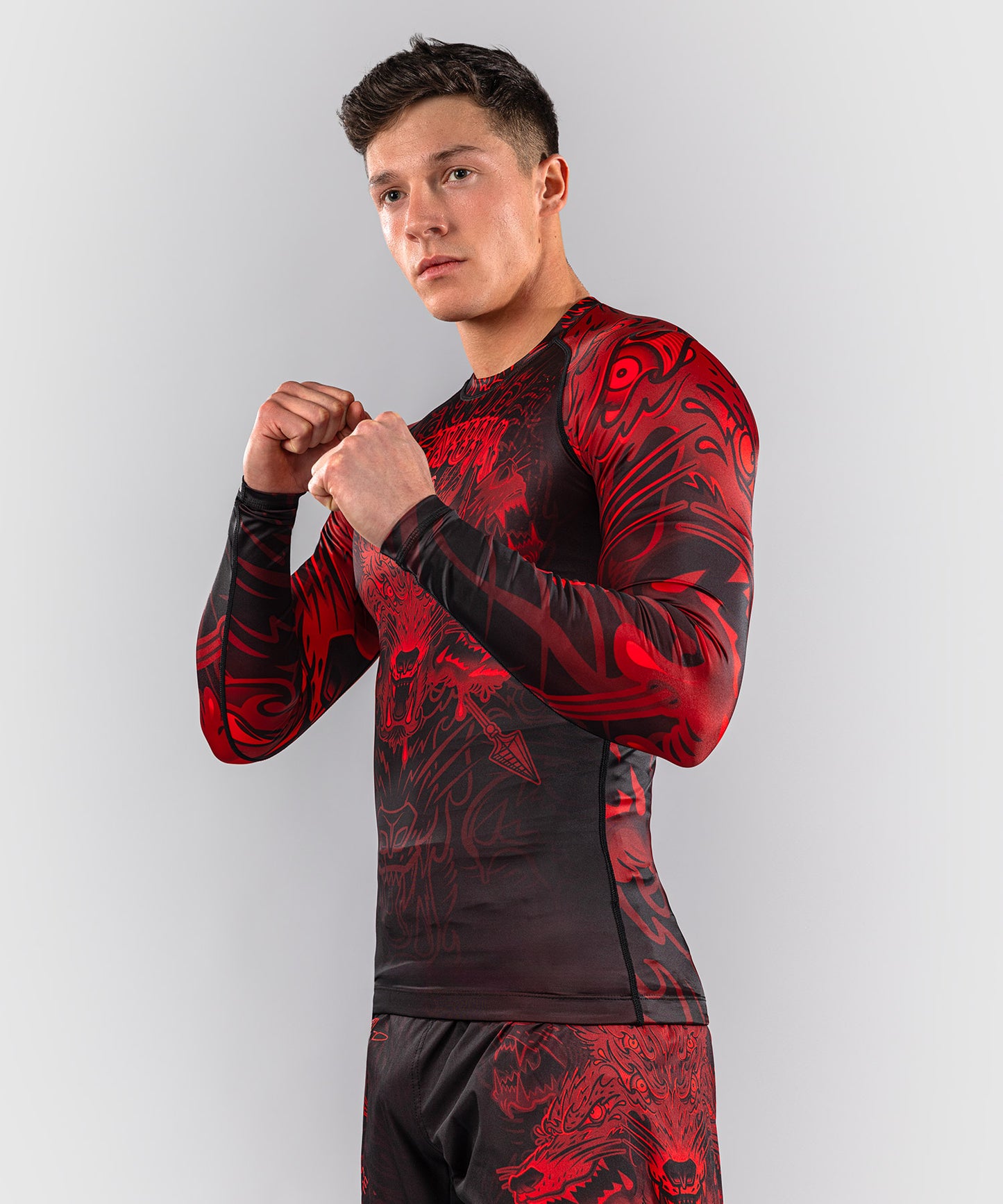 Venum Wolf Atak Long Sleeve Rashguard - Black/Red