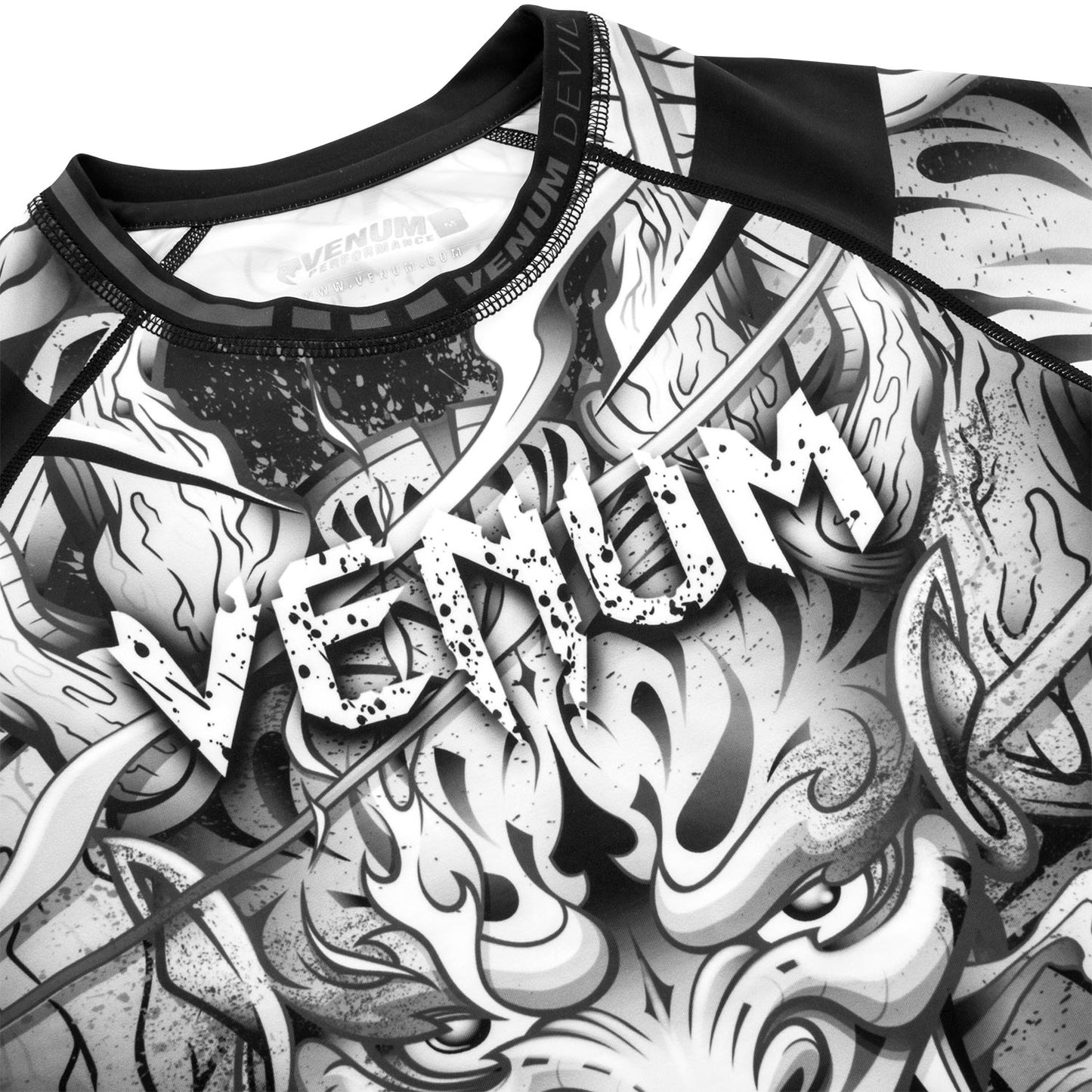 Venum Devil Rashguard - Langarm - Weiß/Schwarz