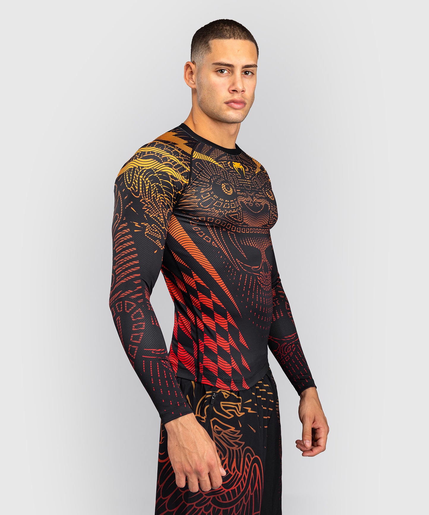 Venum Quetzal Fury Rashguard De Manga Larga - Negro/Fury Rojo/Mandarina