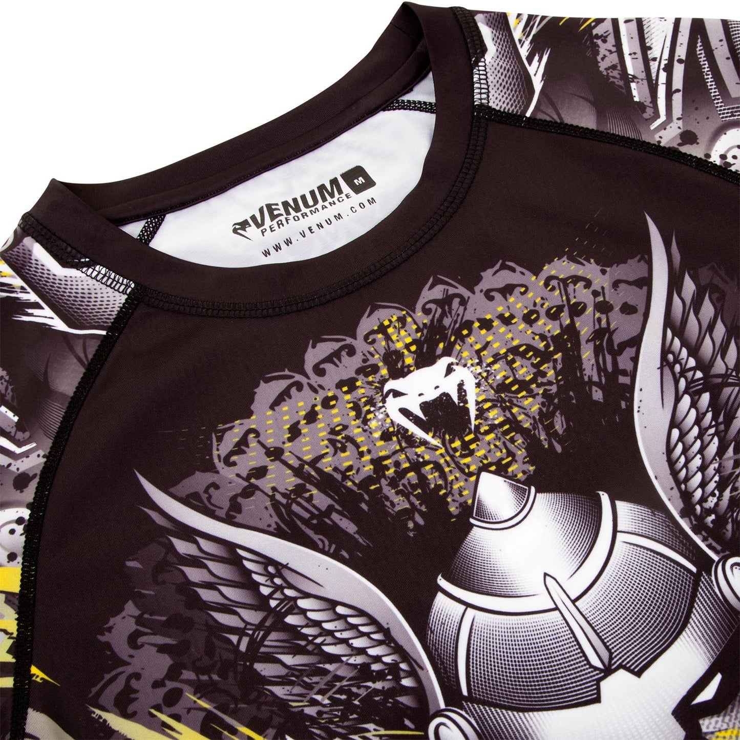 Rashguard Venum Viking 2.0 - Mangas Cortas - Negro/Amarillo
