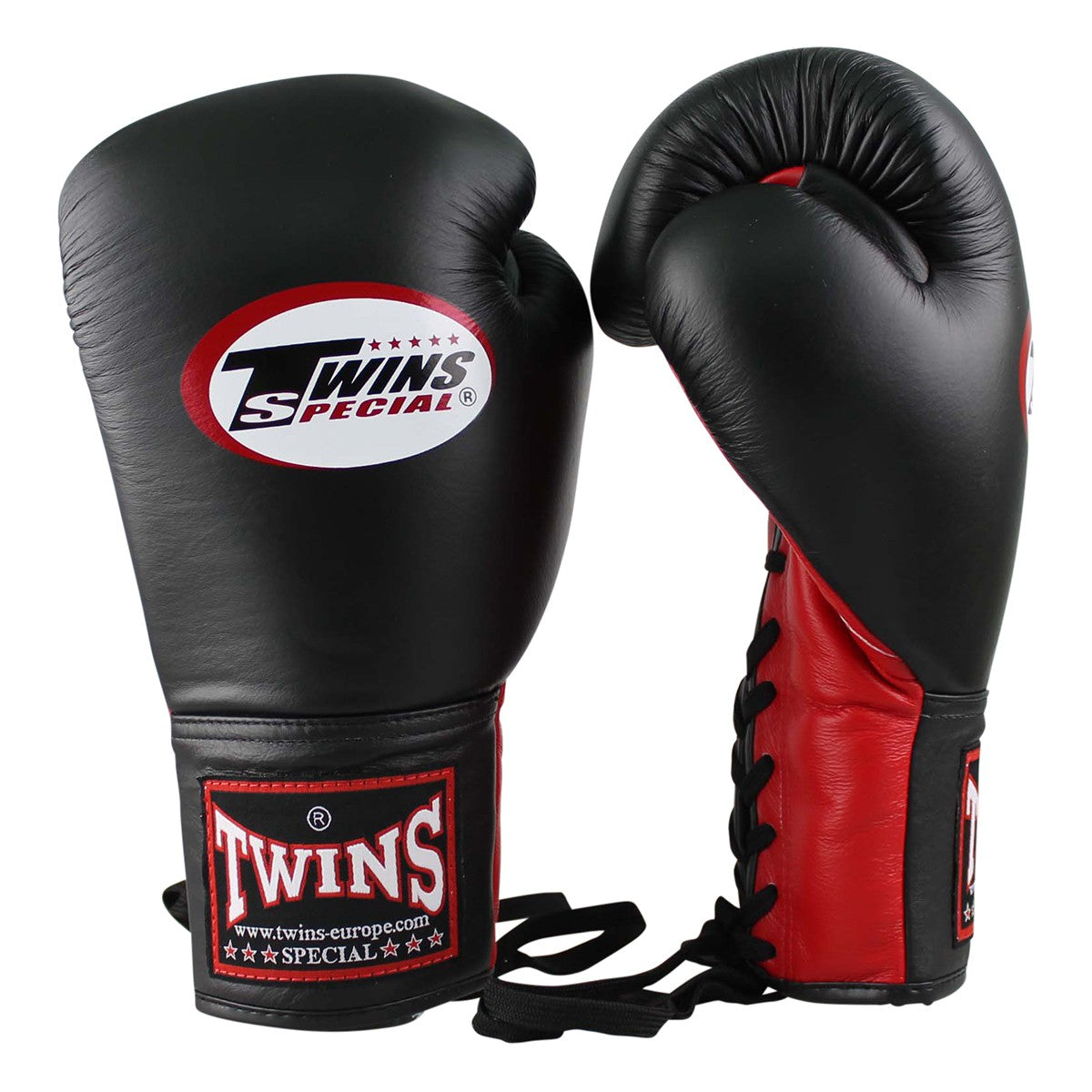 Twins BGLL-1 Schnür Boxhandschuhe - Schwarz/Rot