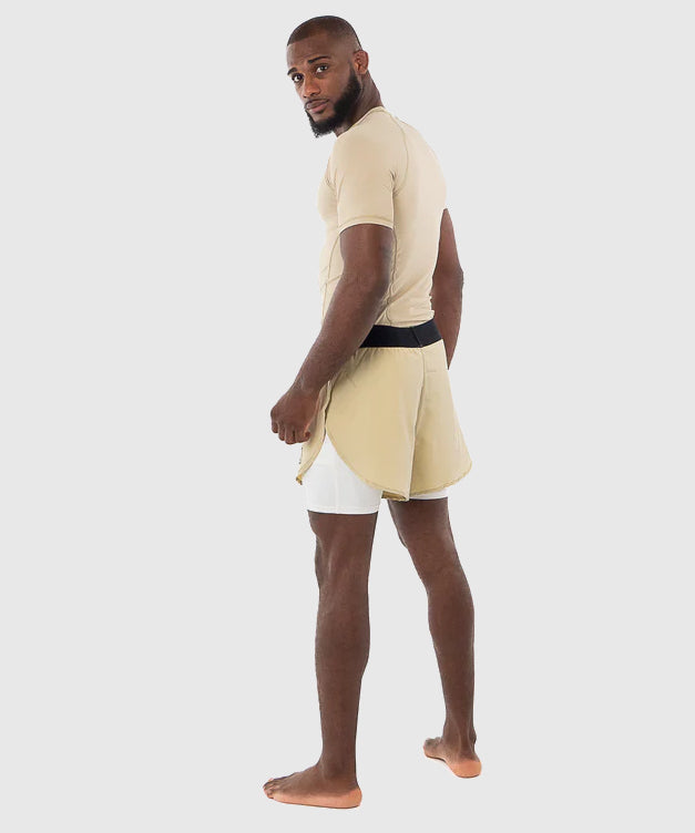 Metal Boxe Performance Short Sleeve Rashguard - Beige