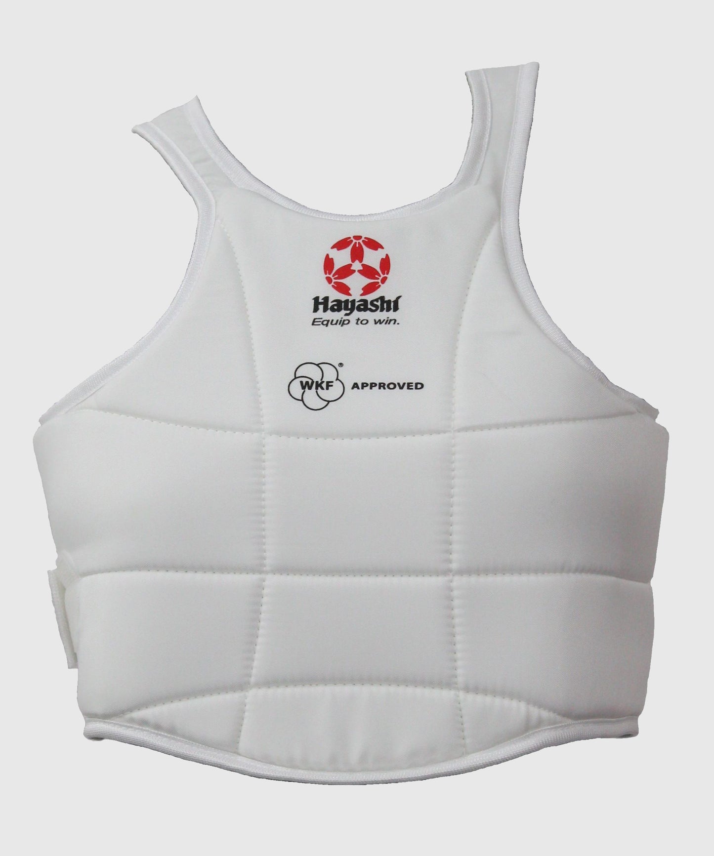 Hayashi Protector de Pecho de Karaté WKF Approved - Blanco