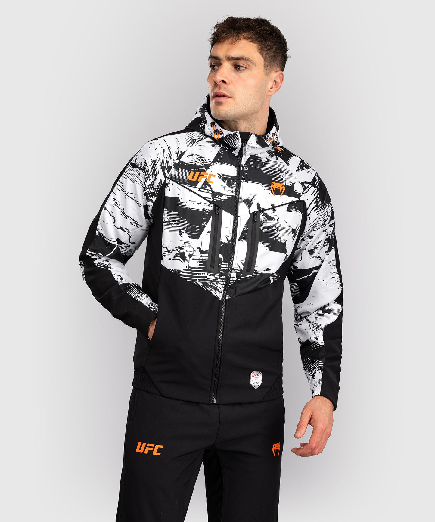 Sweat à capuche zippé Homme UFC Zenith by Venum Authentic Fight Week - Blanc