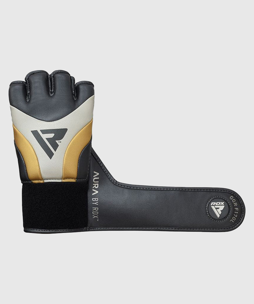 Gants de MMA Grappling Aura T-17 RDX - Noir/Blanc/Or