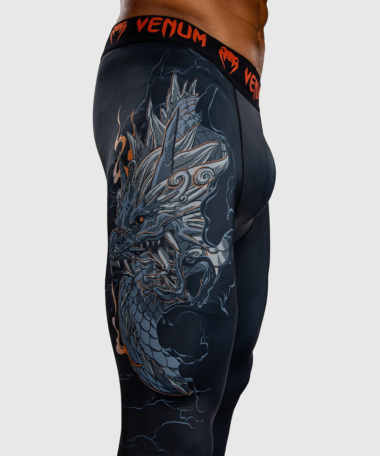 Venum Thunder Dragon Spats - Black/Grey/Copper