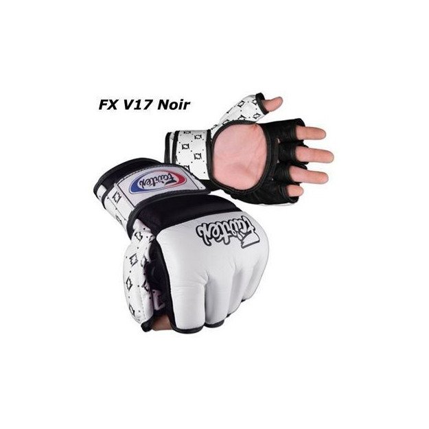 Fairtex MMA-Lederhandschuhe - Weiß/Schwarz