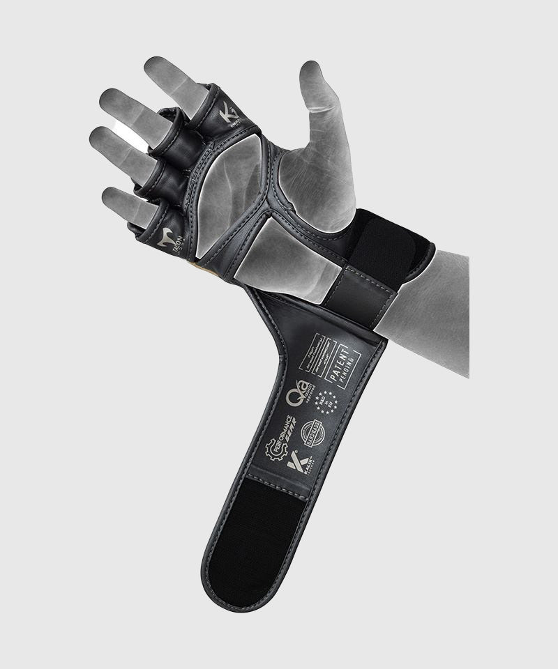 Gants de MMA Grappling Aura T-17 RDX - Noir/Blanc/Or