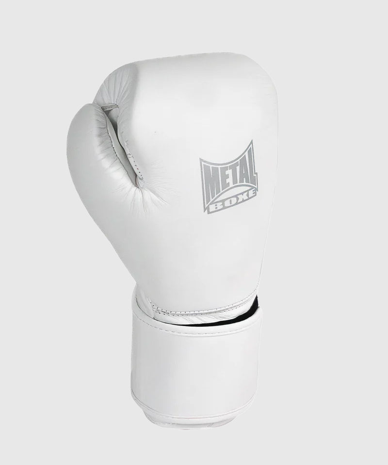 Metal Boxe Genezis Cuoio Guantoni da Boxe - Bianco