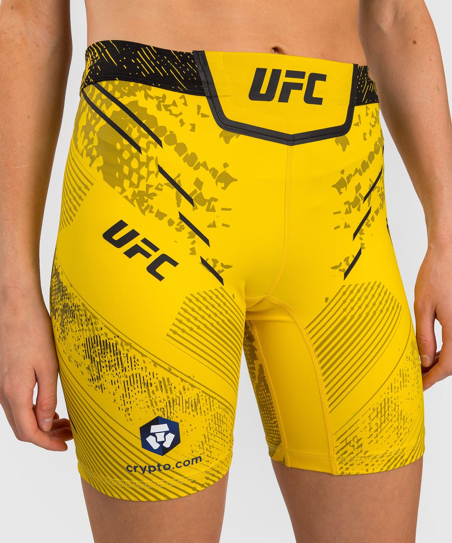 UFC Women's Long Fit Compression Short Adrenaline by Venum Authentic Fight Night - Yellow