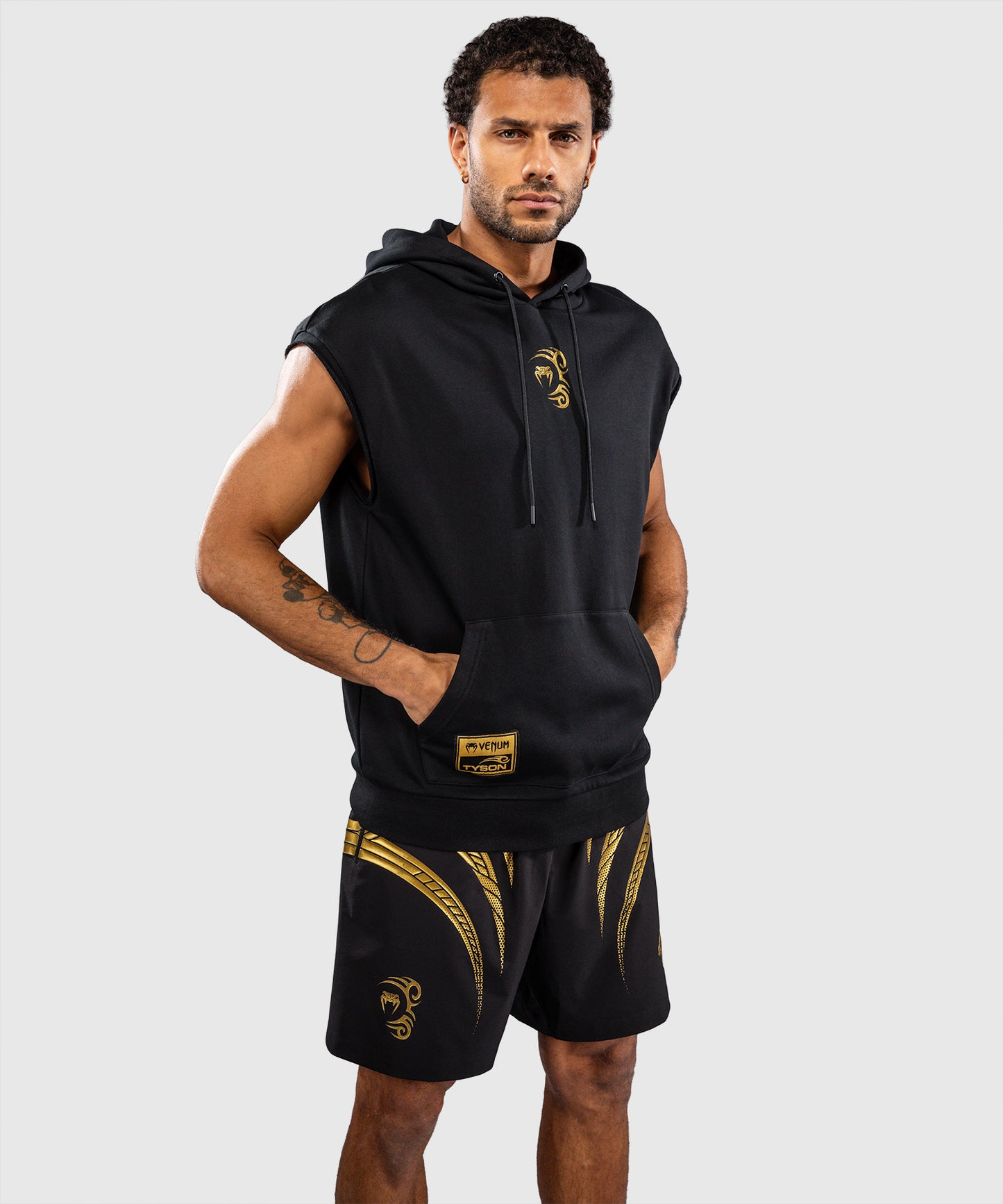 Sweat à capuche Sans Manches Venum x Mike Tyson Tiger - Noir/Or
