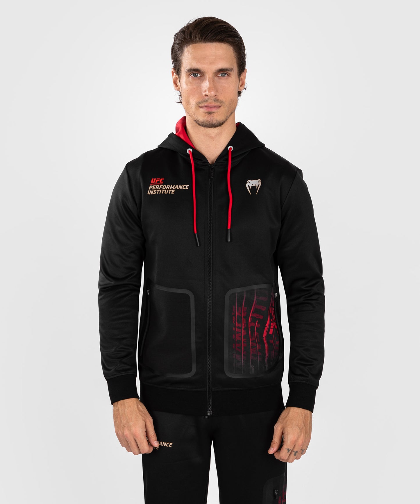  UFC Venum Performance Institute 2.0 Sudadera con cremallera para hombre - Negra/Roja