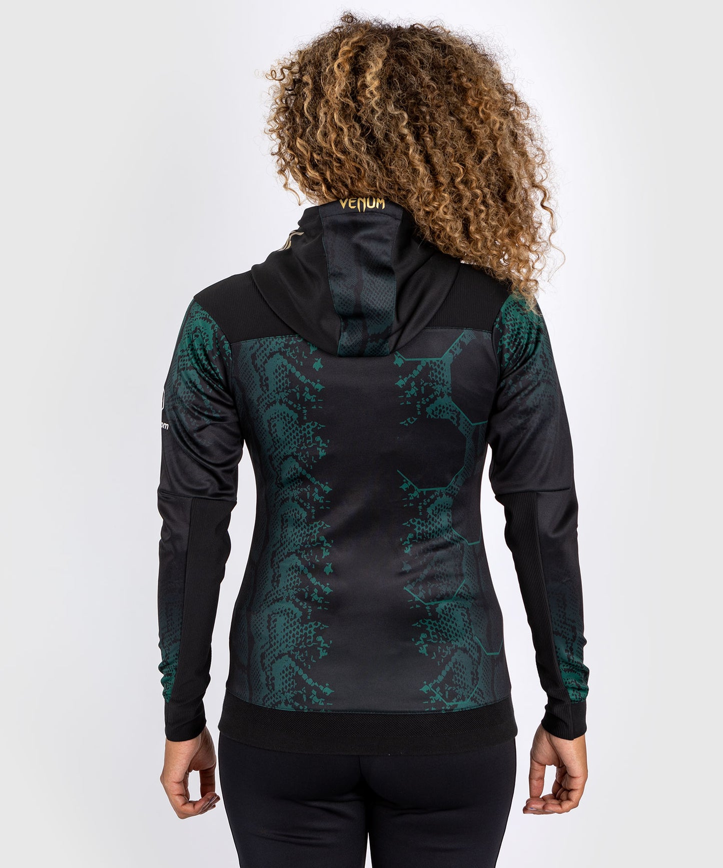 UFC Adrenaline by Venum Authentic Fight Night Felpa con cappuccio Walkout da donna - Emerald Edition - Verde/Nero/Oro