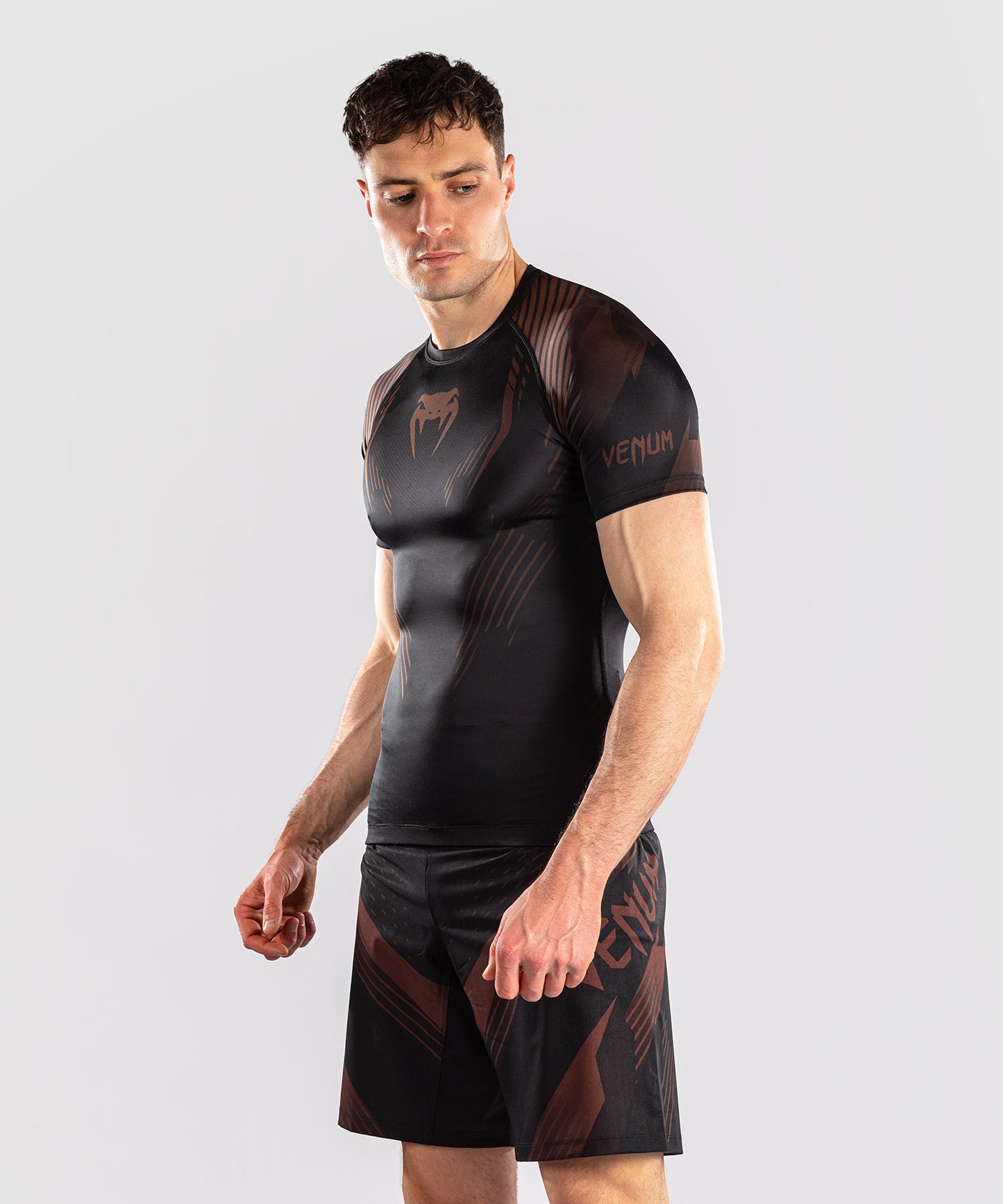 Rashguard à Manches Courtes Venum No-Gi 6.0 - Noir/Marron