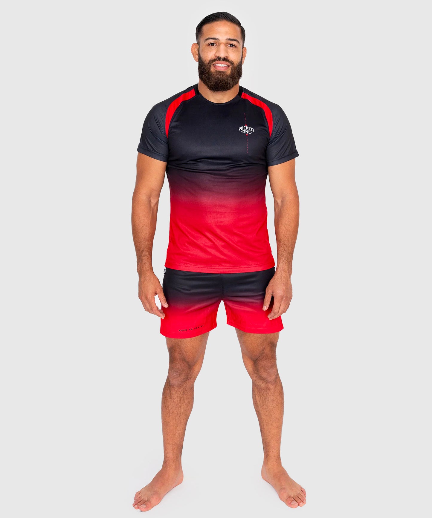 Wicked One Ghost Fightshorts - Negro/Rojo