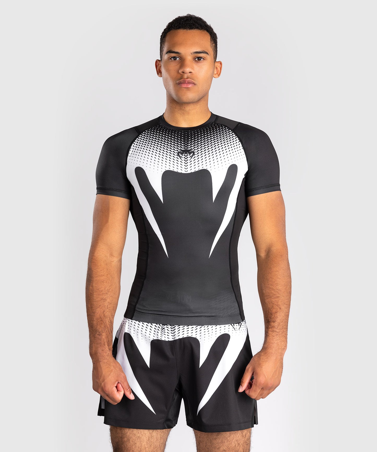 Venum No Gi Rashguards - Schwarz/Weiß