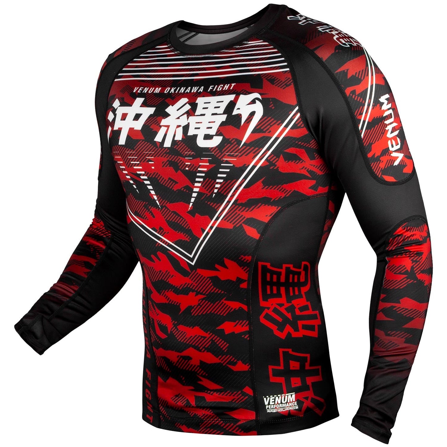 Venum Okinawa 2.0 Rashguard - Langarm - Schwarz/Weiß-Rot
