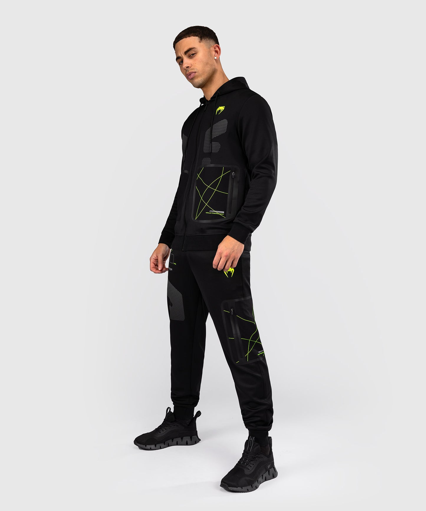 Sweat à capuche zippé Venum Training Camp 4.0 - Noir/Vert Fluo