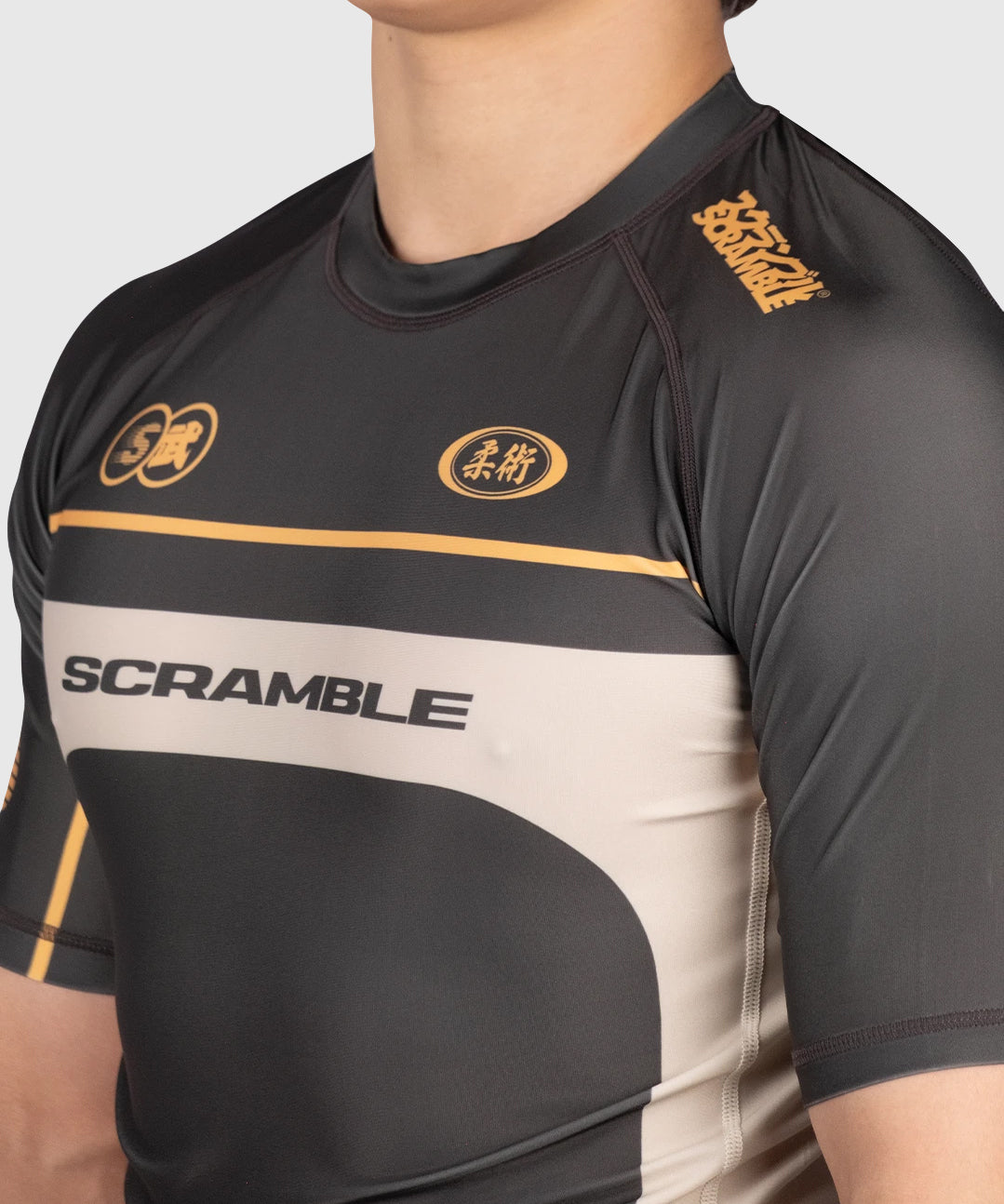 Scramble Duotone Rashguard de Manga Corta - Taupe/Arena