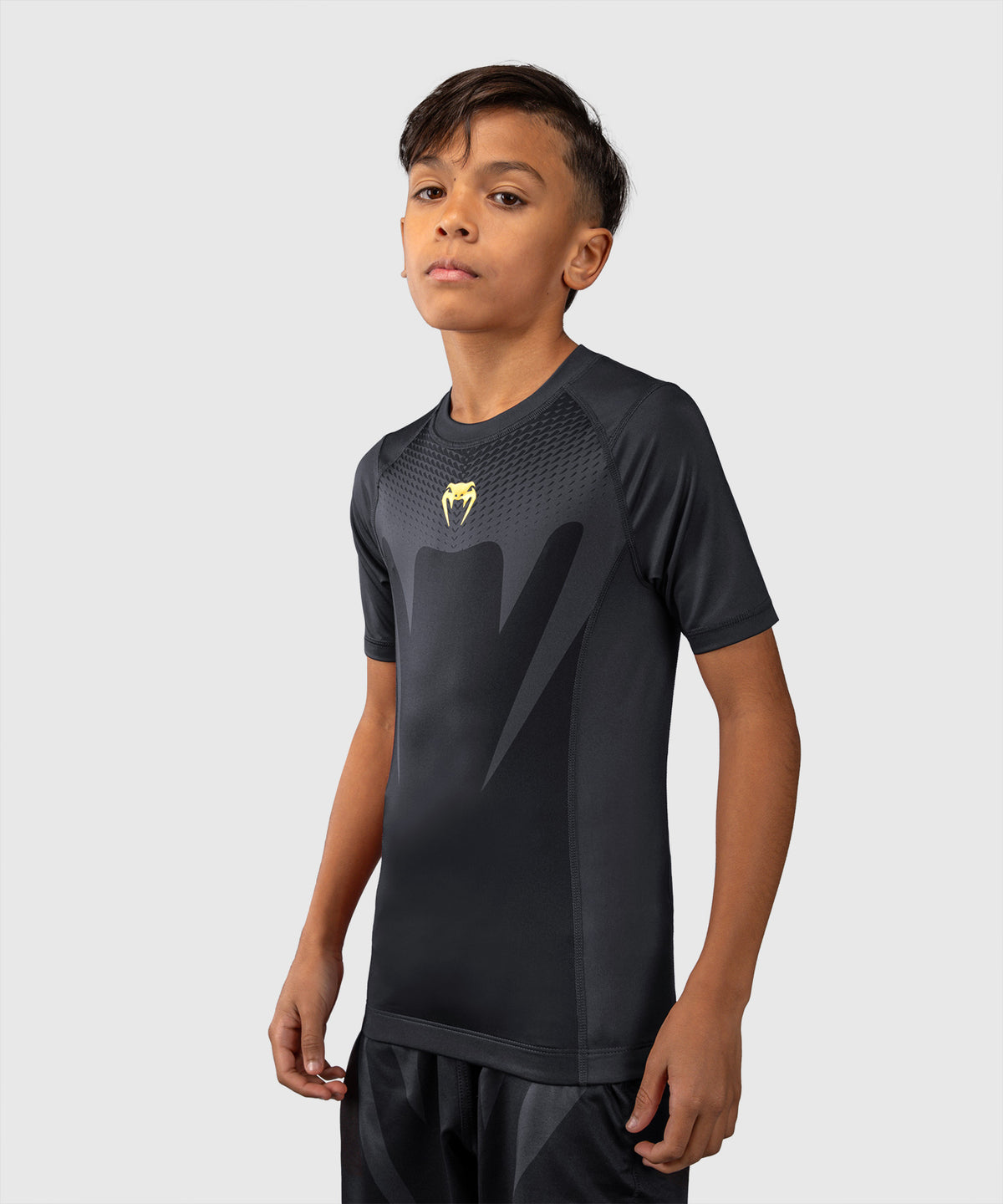 Venum Attack Kurzarm-Rashguard für Kinder - Schwarz/Gold