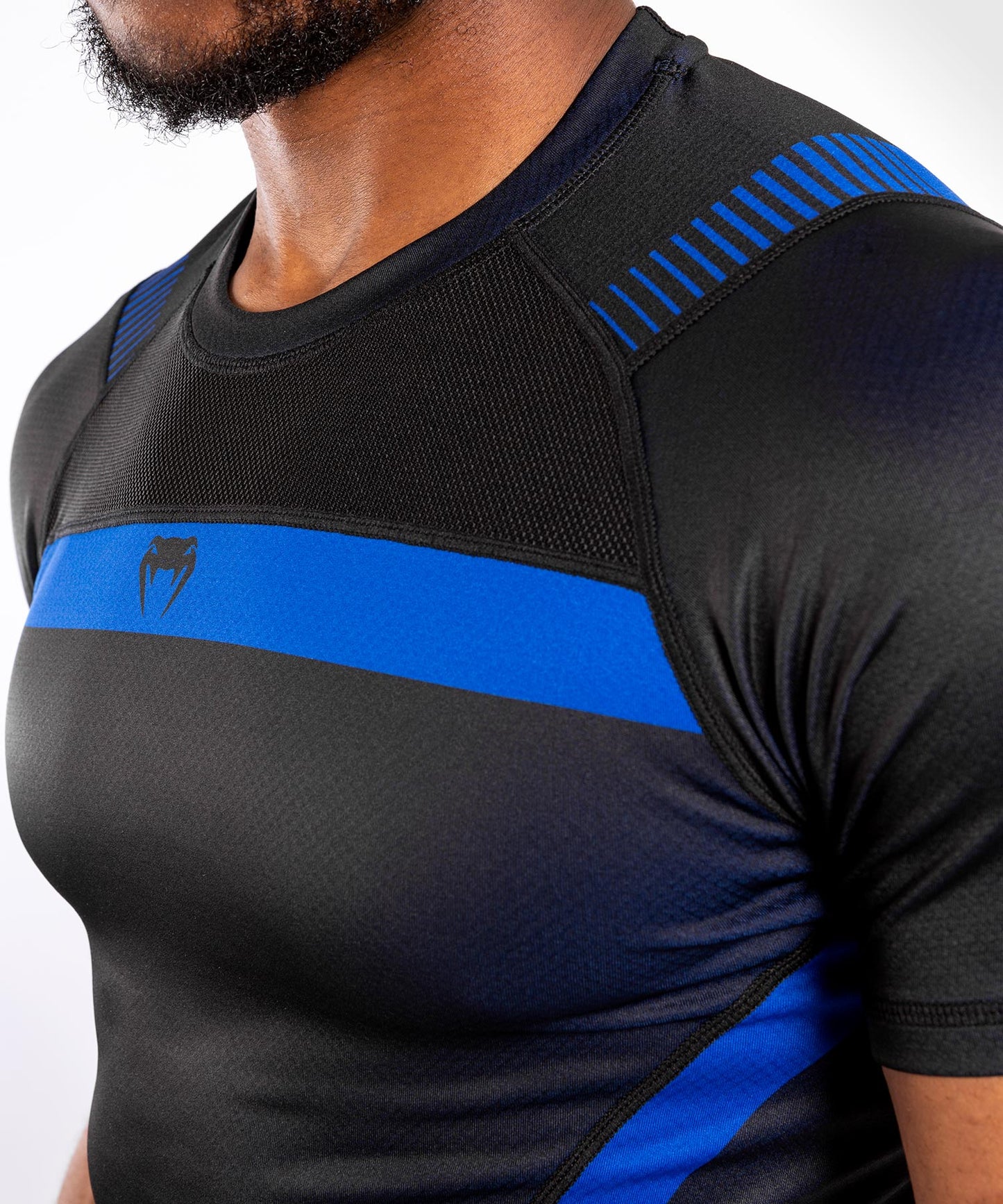 T-shirt a compressione Venum No Gi 3.0 - Maniche corte - Nero/Blu