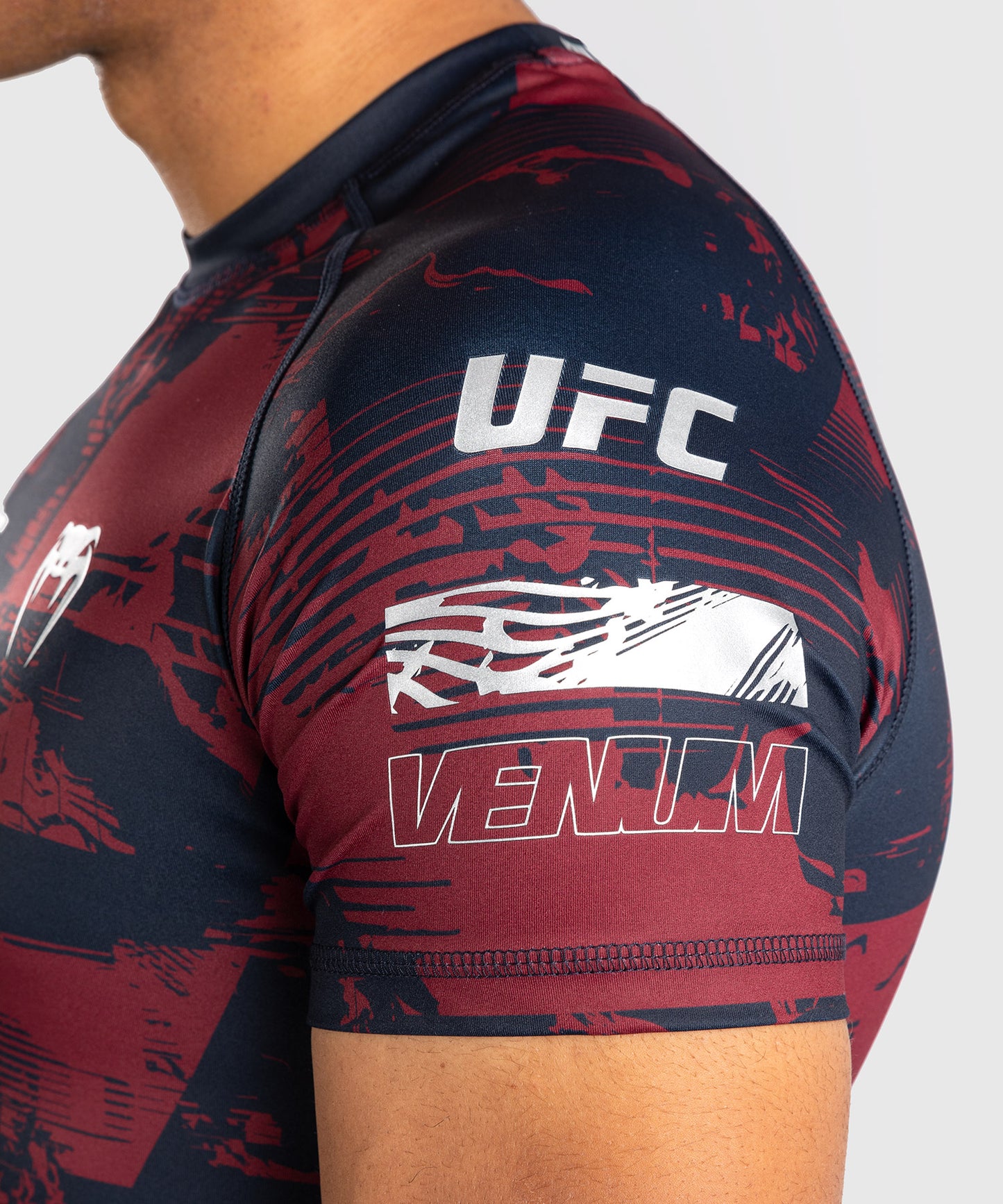 Men's UFC Zenith by Venum Burgundy Authentic Fight Week Performance Short Sleeve Rashguard