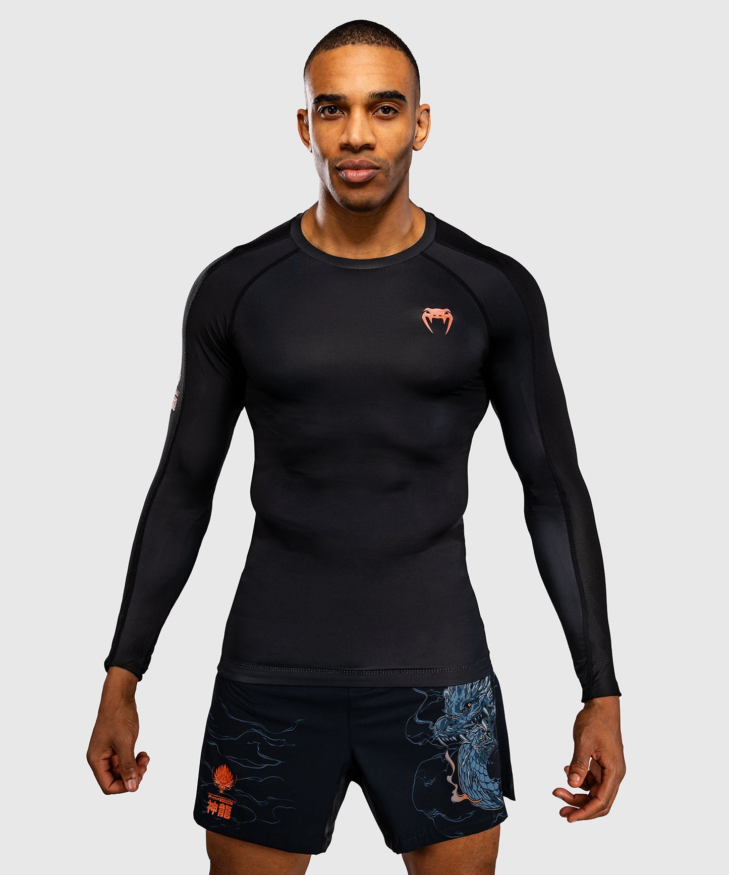 Venum Thunder Dragon Rashguard a Maniche Lunghe – Nero/Grigio/Rame