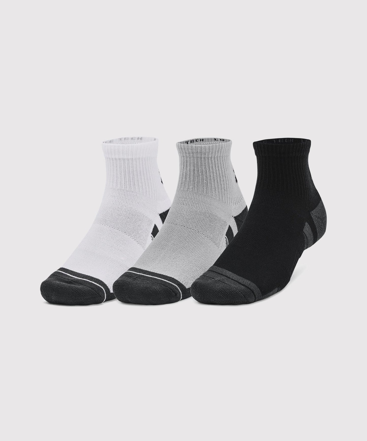 Under Armour Ua Performance Tech Socken Mid-Cut – Weiß/Schwarz/Grau