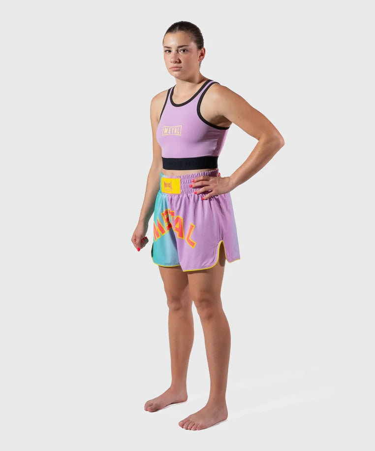Short de Boxe Thaï Metal Boxe One Post Cutting Treats - Violet