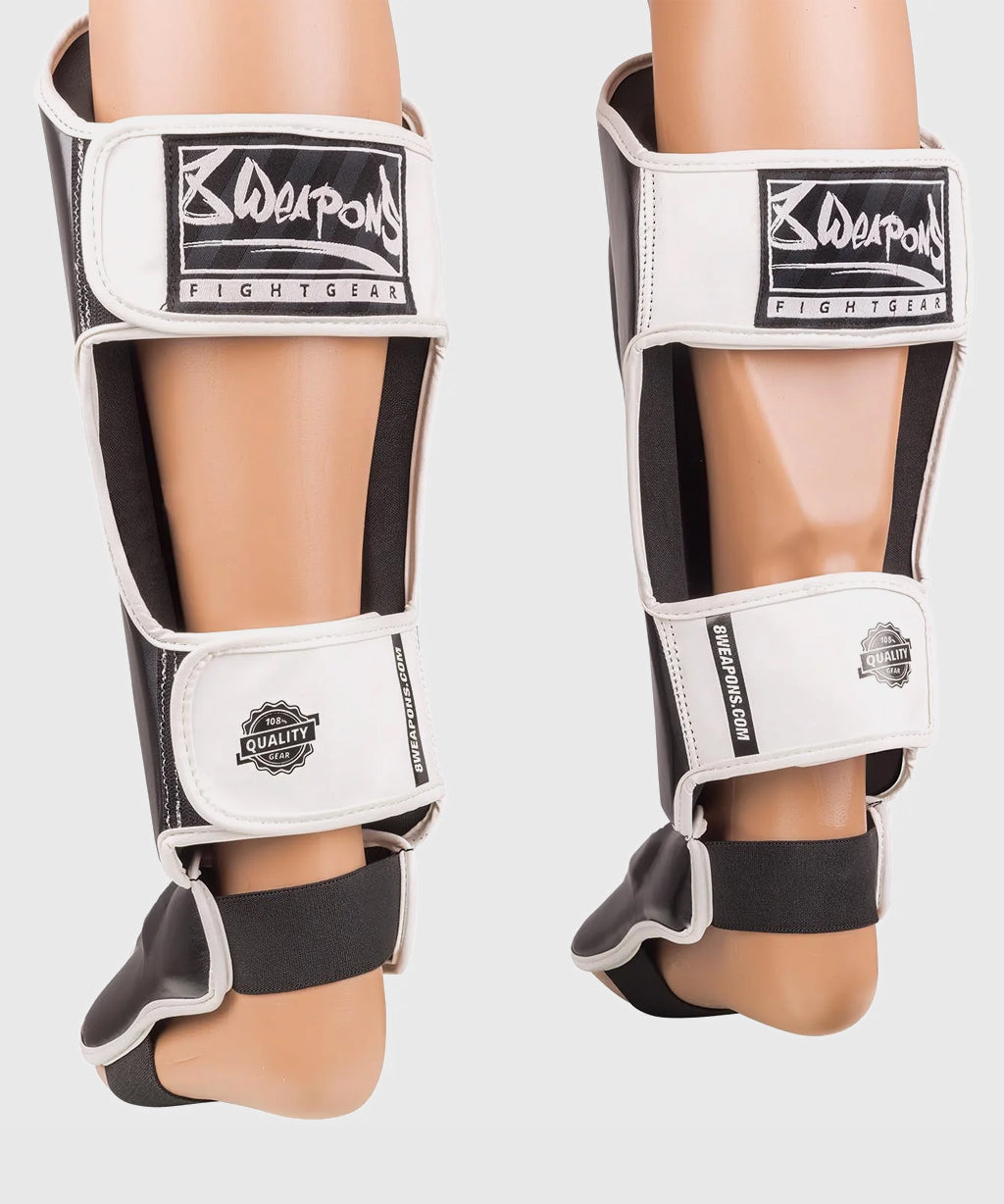 8 Weapons Unlimited 2.0 Shin Guards - Black/White