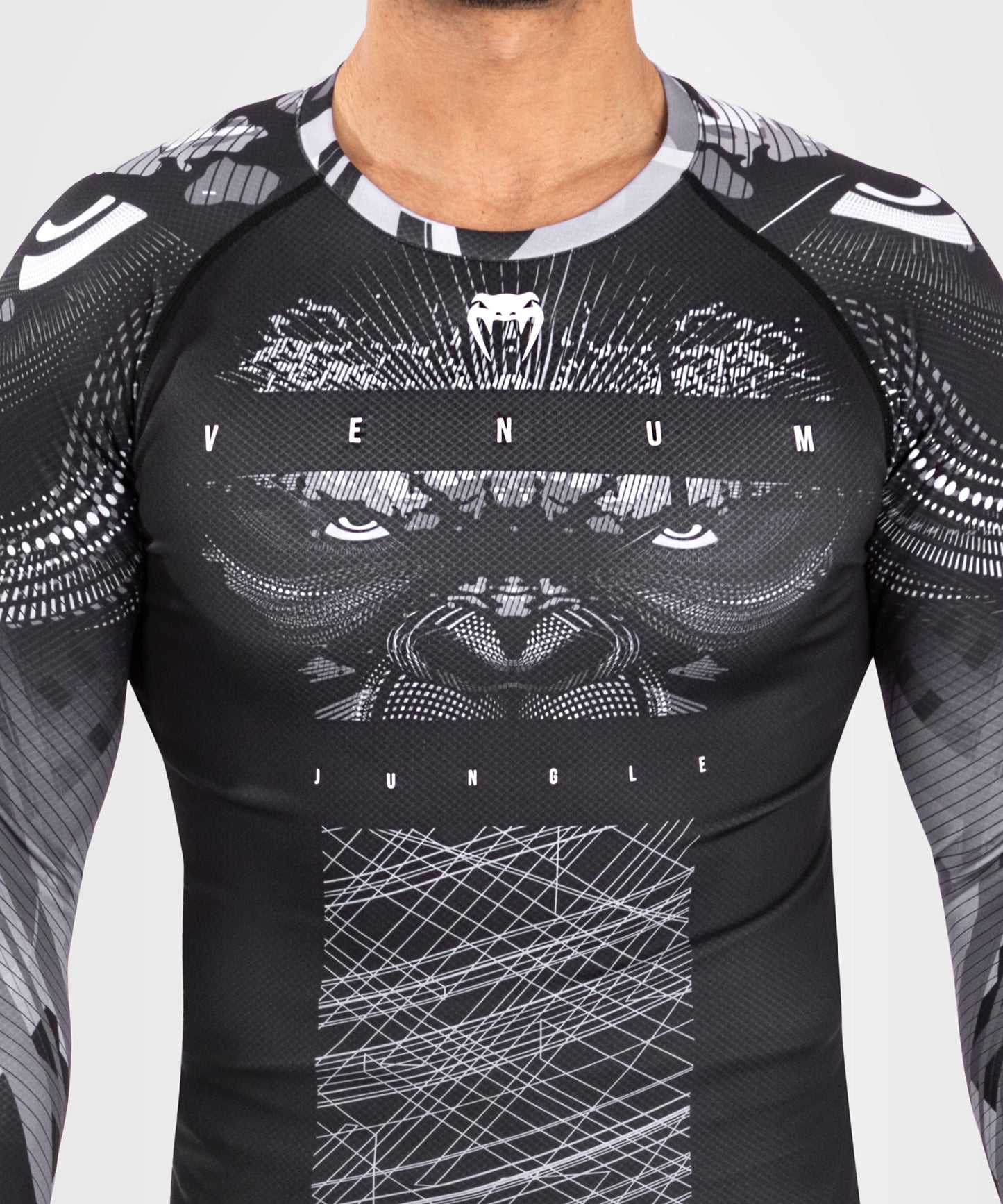 Venum Gorilla Dschungel Rashguard Langarm - Schwarz/Weiß 