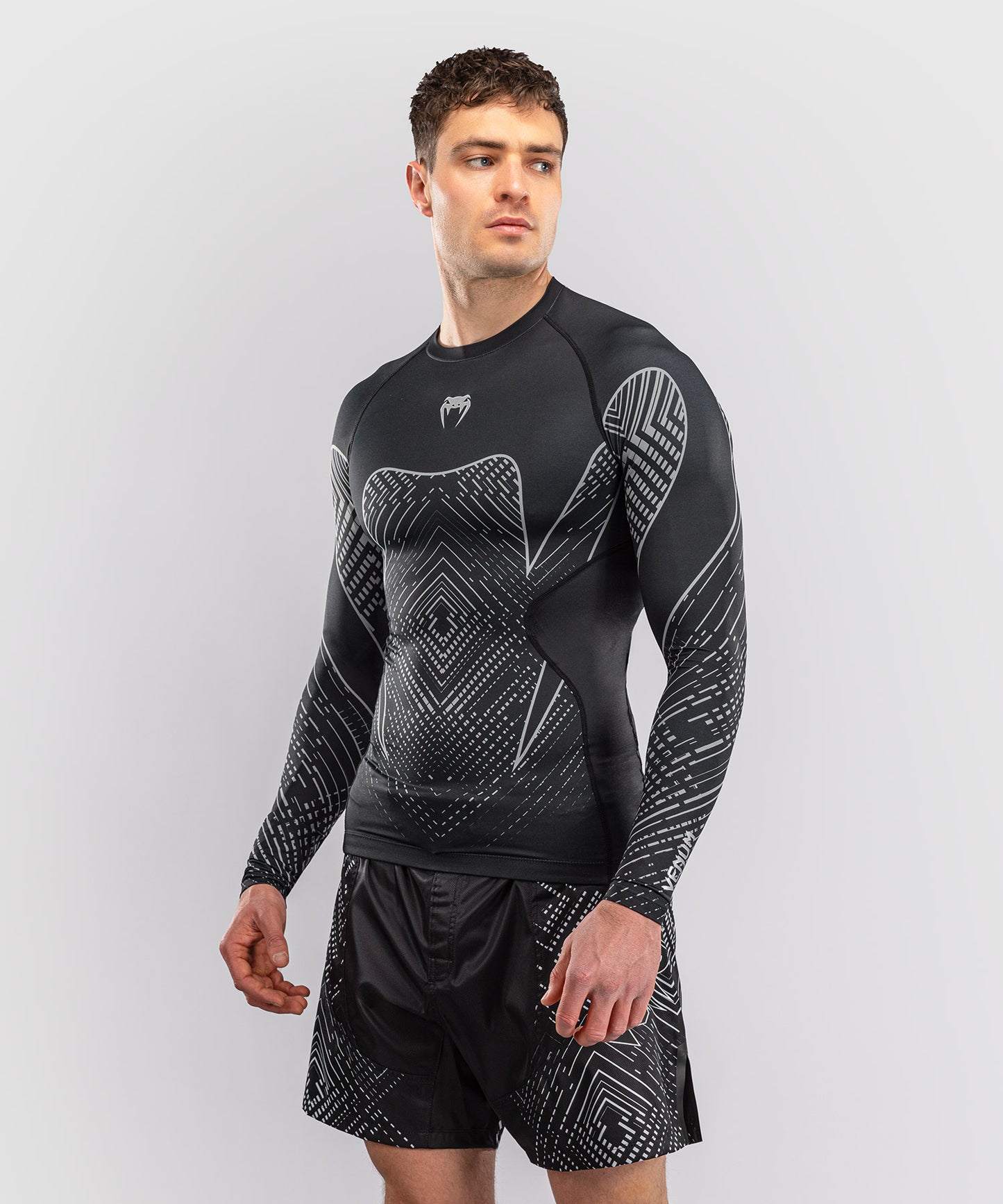 Rashguard à Manches Longues Venum Midnight Fury – Noir/Gris/Argent