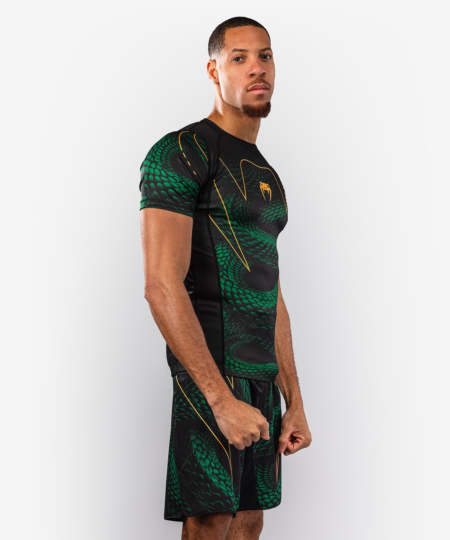 Venum Matupa Kurzarm Rashguard - Schwarz/Grün/Gold