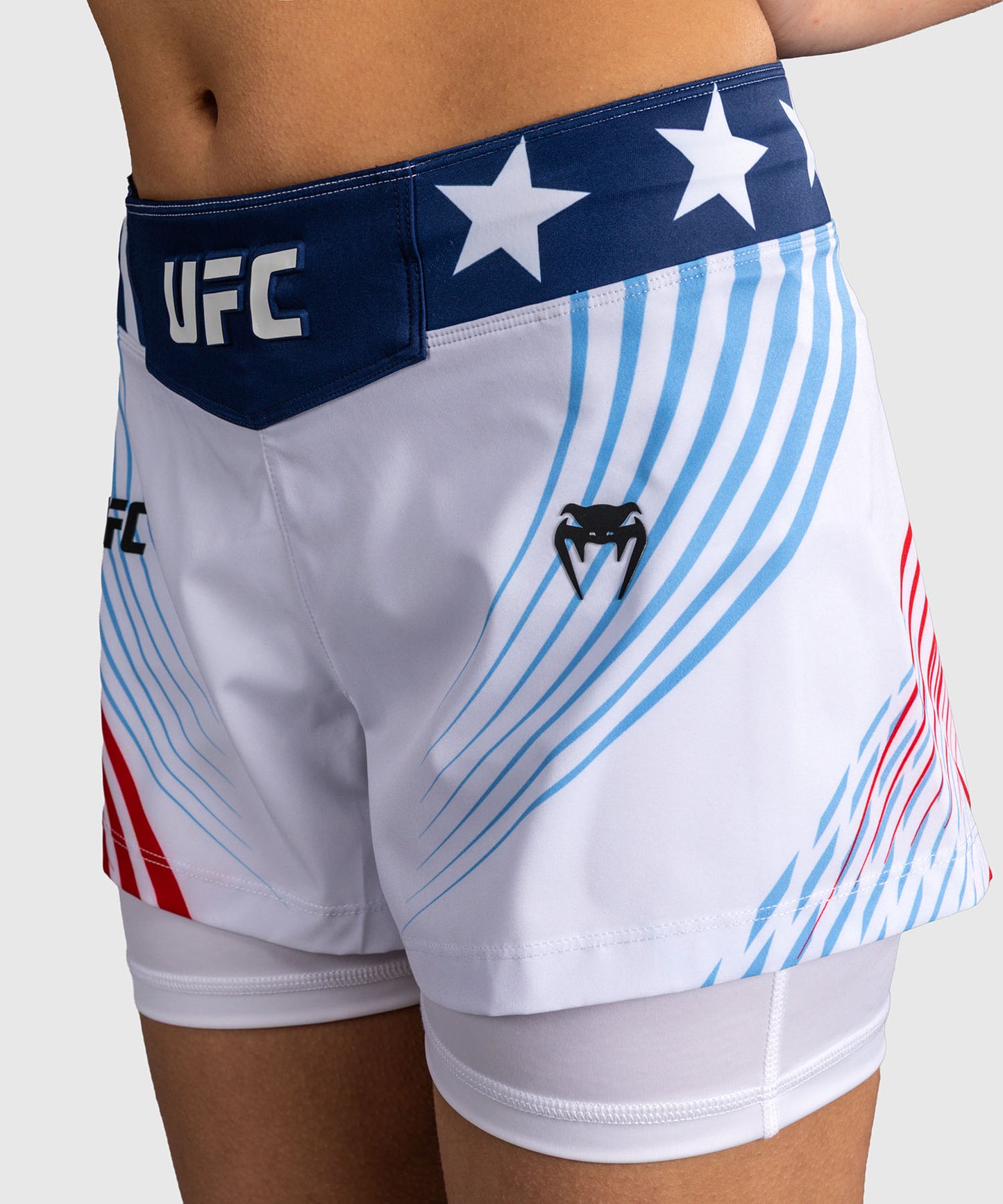 Official UFC Freedom 250 by Venum Authentic Fight Night Short de combat pour femme - Blanc