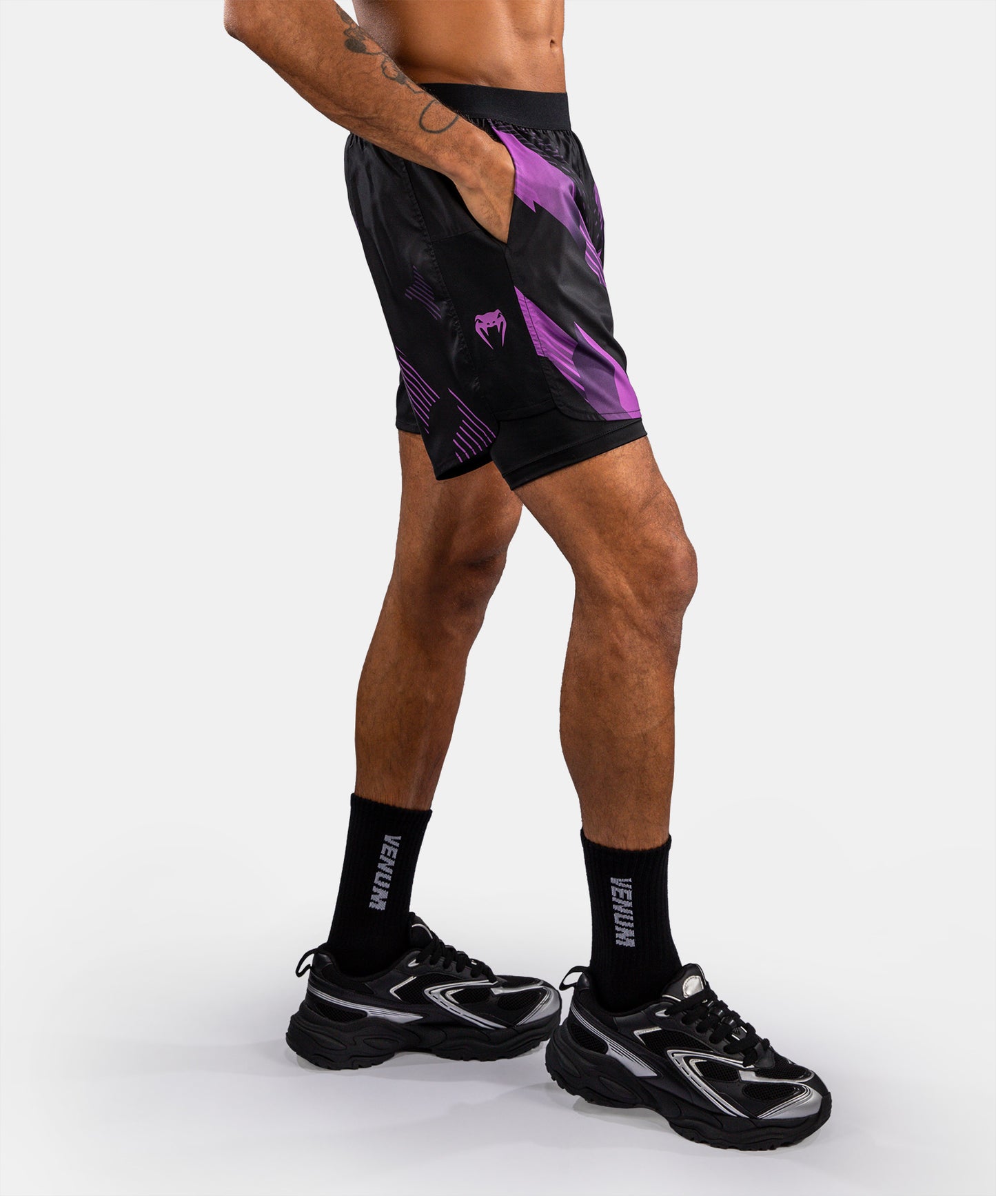 Venum No-Gi 6.0 Pantalón Corto de Entrenamiento - Negro/Morado