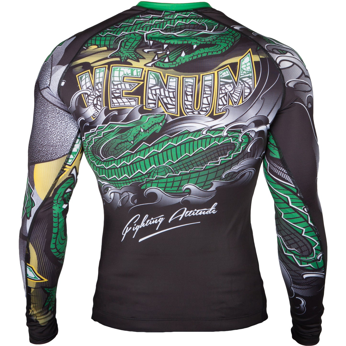 Venum Crocodile Rashguard - Schwarz/Grün - Langarm