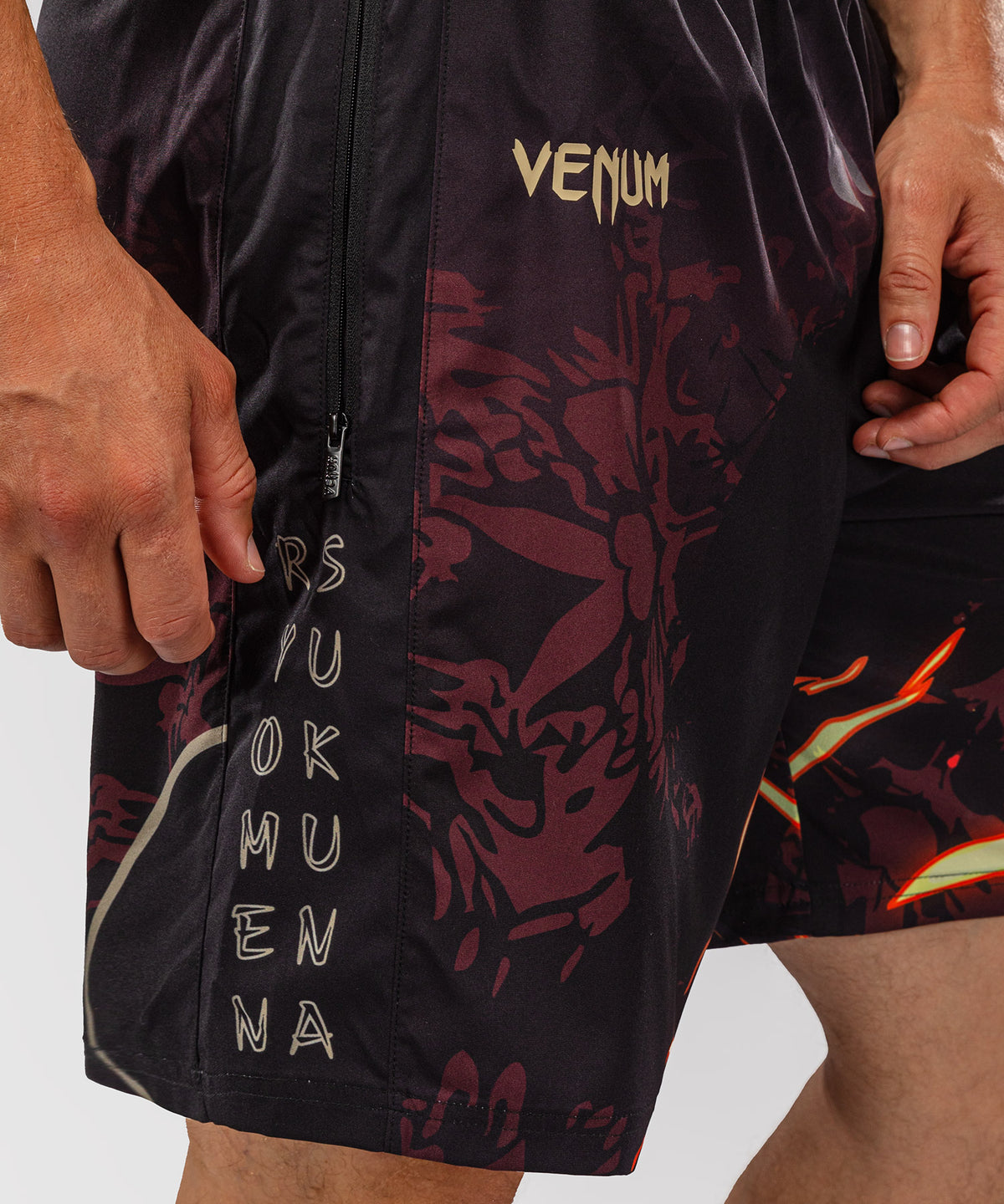 Short de d'Entraînement Sukuna Jujutsu Kaisen x Venum – Noir/Beige