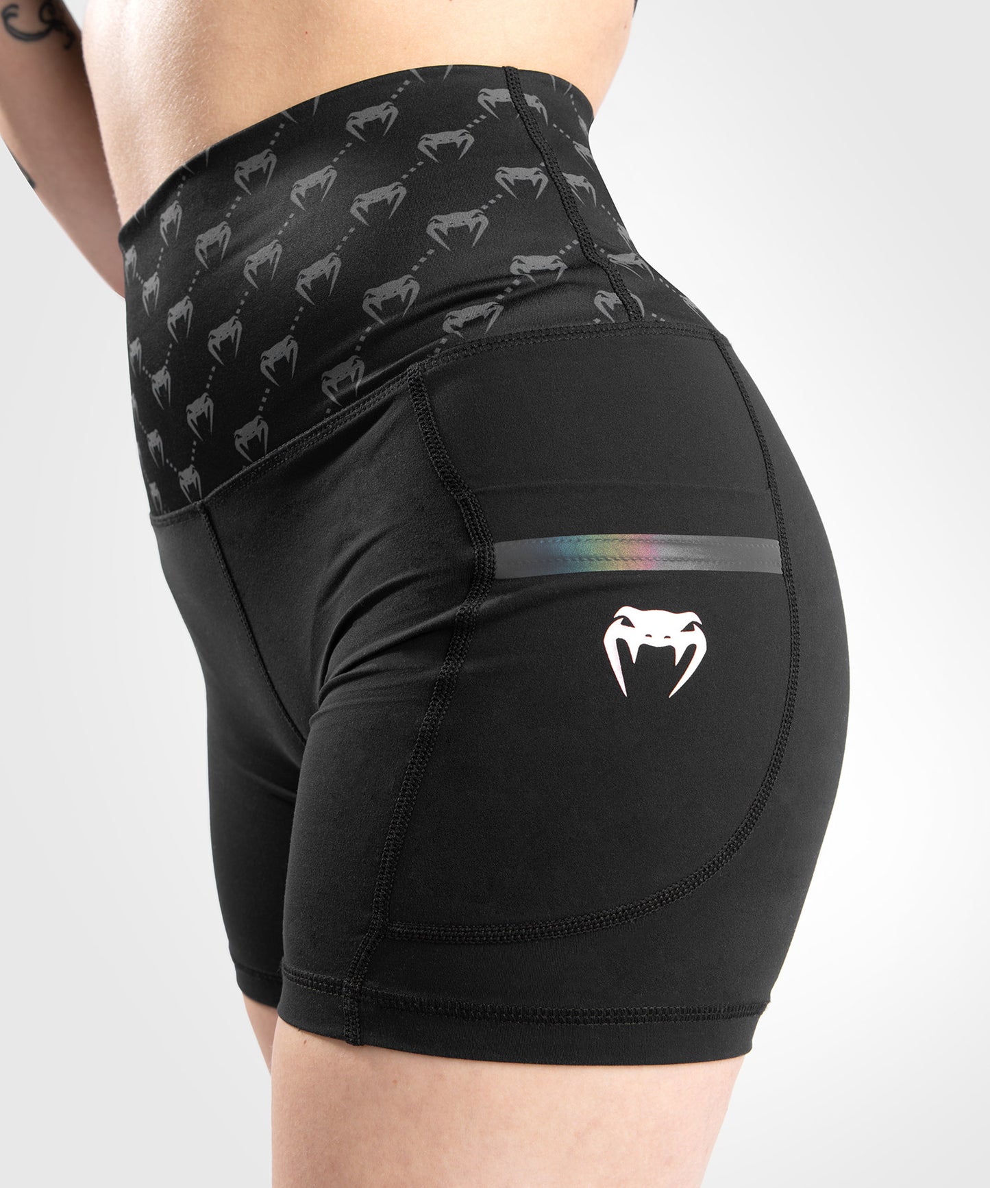 Venum Monogram Bike Shorts für Damen – Schwarz/Roségold
