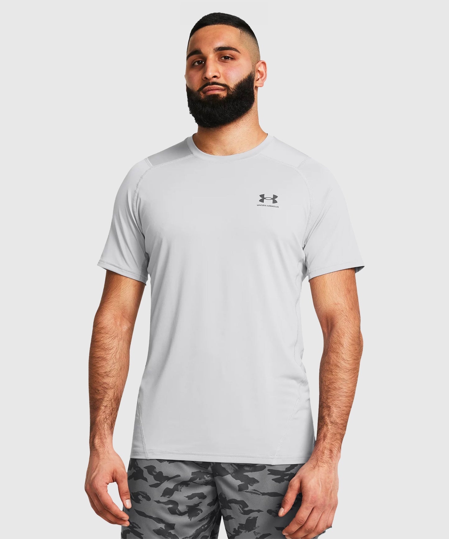 T-Shirt Under Armour Heatgear Fitted Graphic - Gris