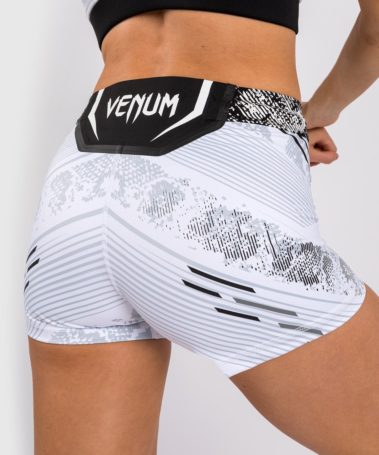 UFC Women's Fit Compression Short Adrenaline by Venum Authentic Fight Night - White