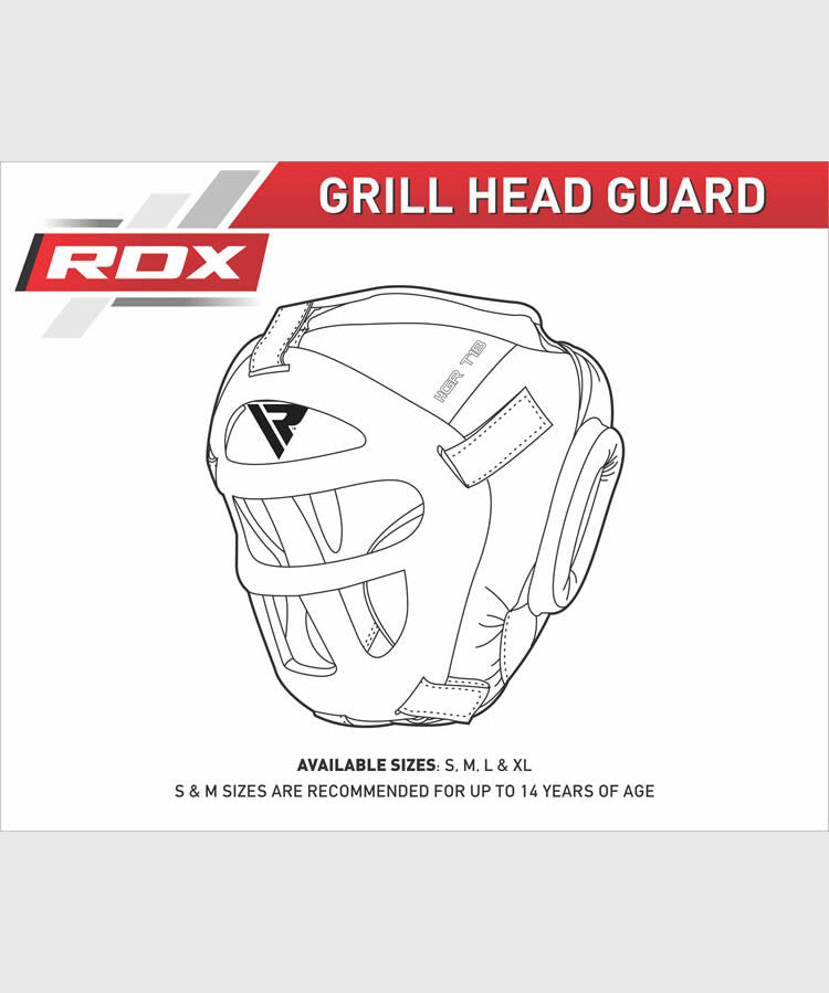 RDX Sports Zero Impact Kopfschutz mit Gitter - Schwarz